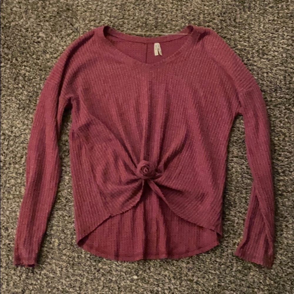 Mudd Knotted High Low Lightweight Sweater